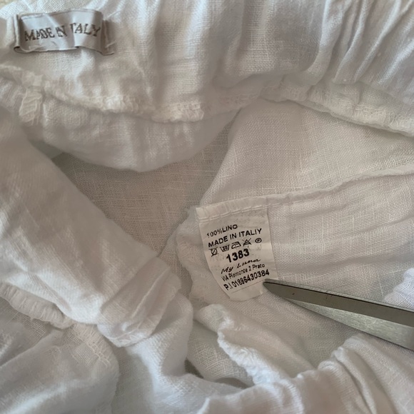 White Linen drawstring pants. - Picture 5 of 5